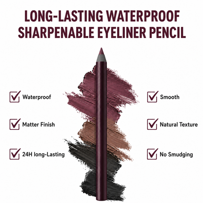 ✨BUY 1 GET 1 FREE💖24H Waterproof Eyeliner Pencil — Smudge-Proof, All-Day Wear